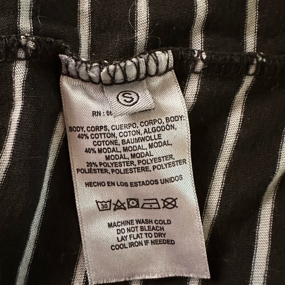 Anthropologie t.la black w white stripes women v-neck tank - Picture 4 of 4